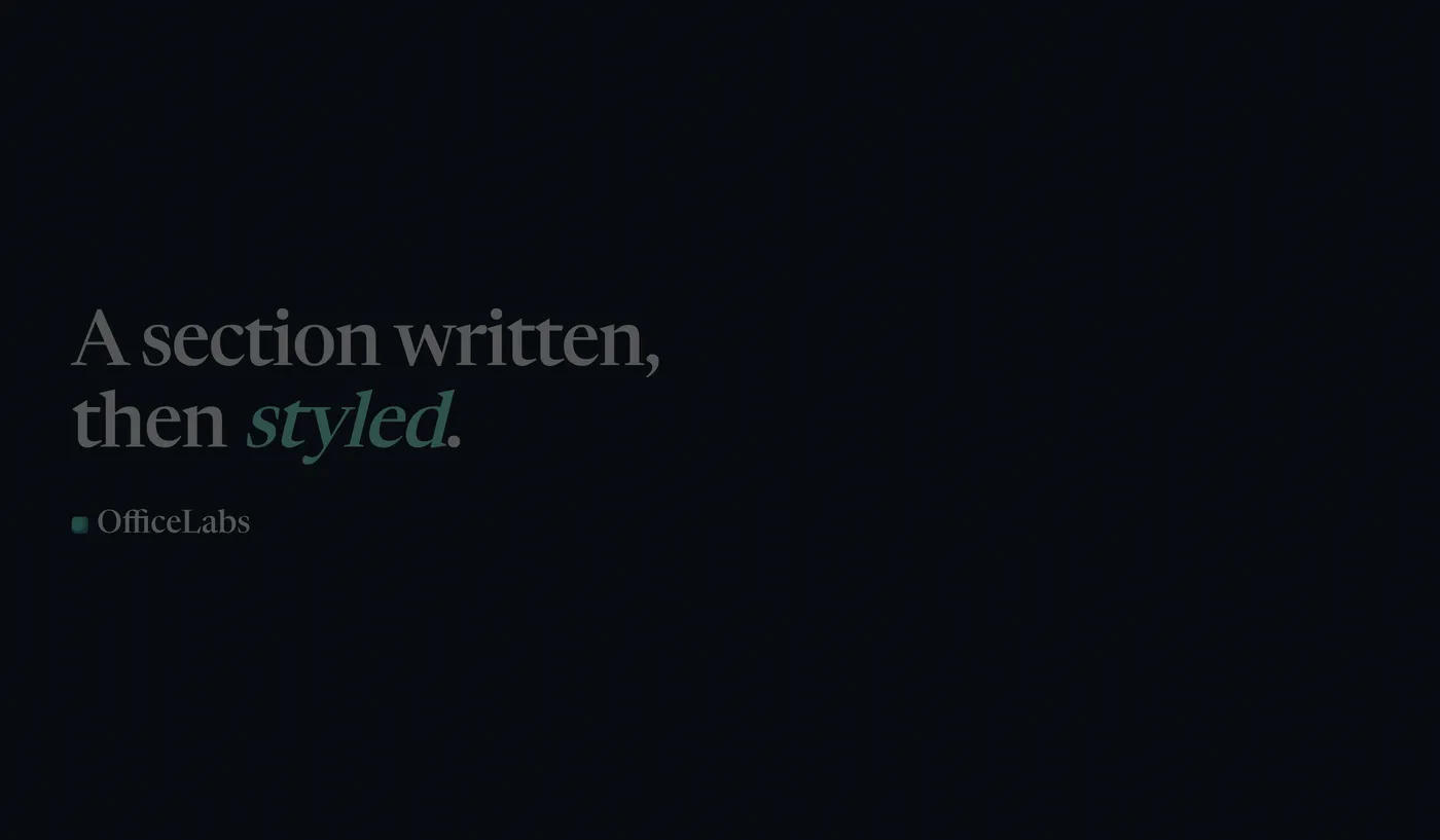 OfficeLabs Writer sidebar on a fictional company's warehouse-move document after the user asks "Write a status update, then format it." Write Document writes a title and two sections, Where we stand and Next steps; Format Document then restyles it with a sans-serif face and blue headings.